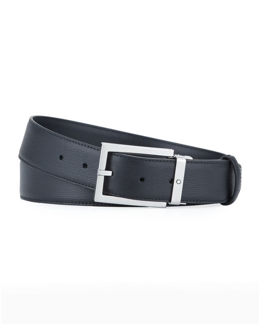 Montblanc Rectangle-Buckle Leather Belt