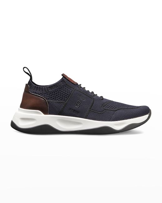 Berluti Shadow Knit Sneaker with Leather Details