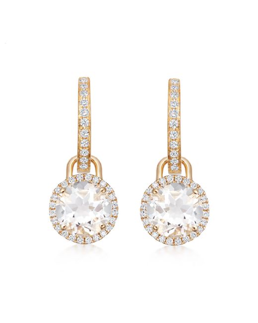Kiki McDonough Grace 18k Gold Diamond Topaz Mini Drop Earrings