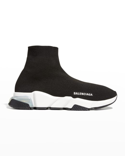 Balenciaga Clear Sole Speed Sock-Knit Sneakers