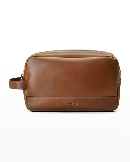 Shinola Navigator Leather Zip Travel Kit Bag