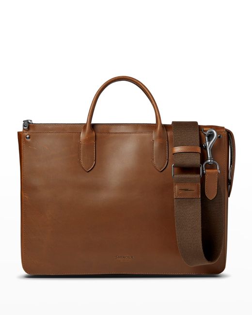 Shinola Slim Traveler Leather Briefcase