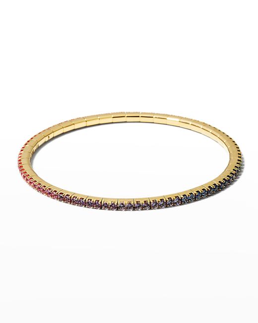 Extensible Gold Stretch Rainbow Tennis Bracelet