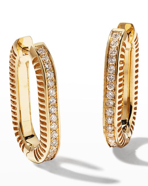 L'Atelier Nawbar Gold Chunky Earrings with Diamonds