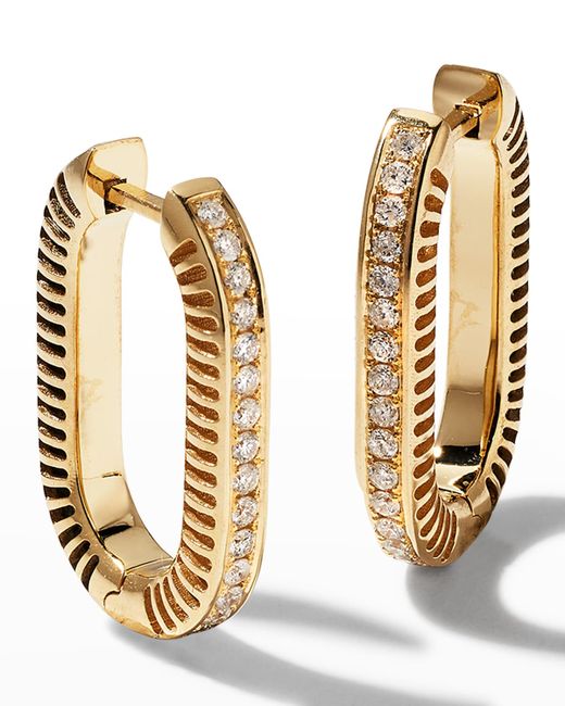 L'Atelier Nawbar Gold Double-Sided Chunky Earrings with Diamonds