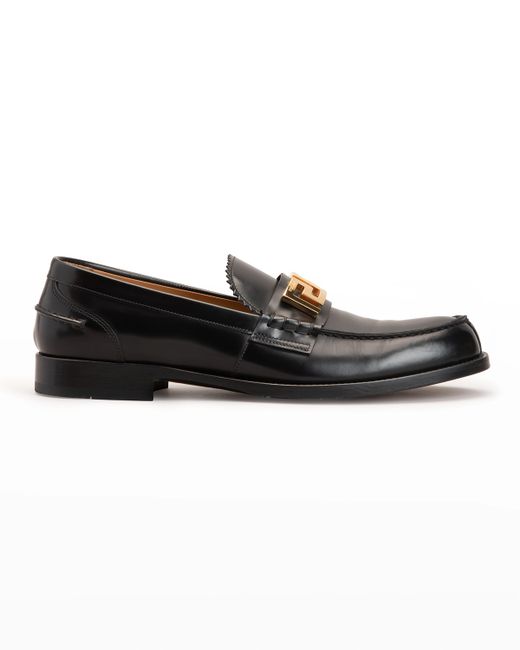 Versace Greca Leather Loafers