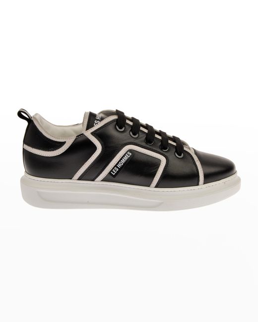 Les Hommes Two-Tone Leather Low-Top Sneakers