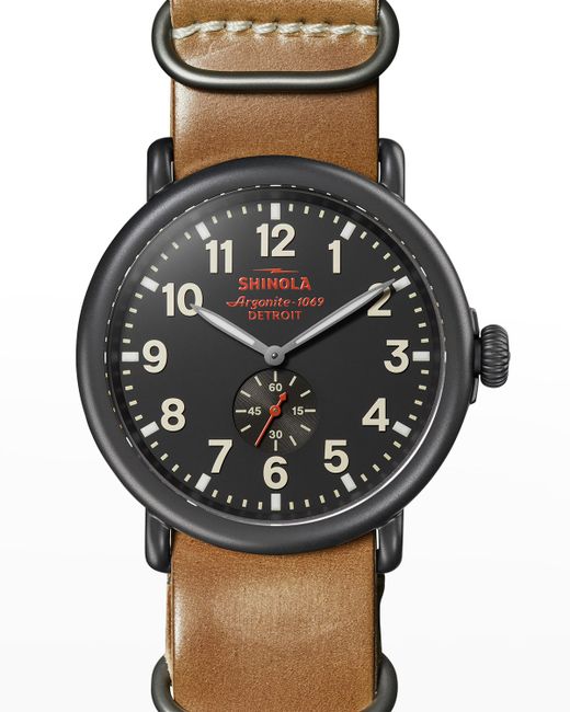 Shinola The Runwell Leather Strap Watch 47mm