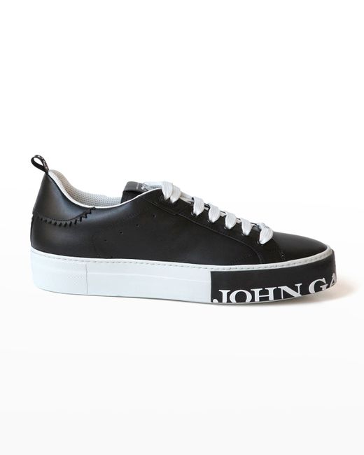 John Galliano Paris Logo Sole Low-Top Leather Sneakers
