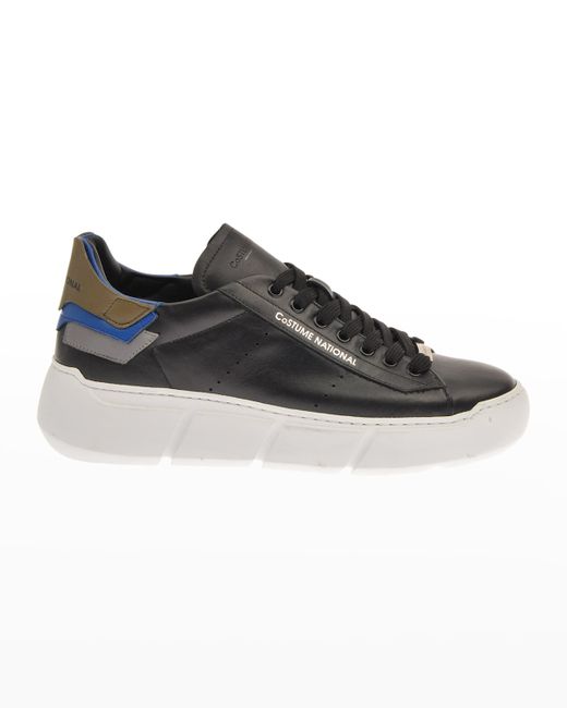 Costume National Leather Low-Top Logo Sneakers