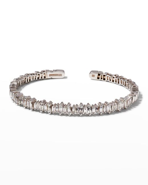 Suzanne Kalan 18k Gold Baguette Diamond Bangle Bracelet