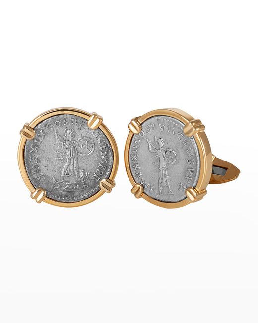 Jorge Adeler Gods Heroes 18K Gold Ancient Minerva Coin Cufflinks