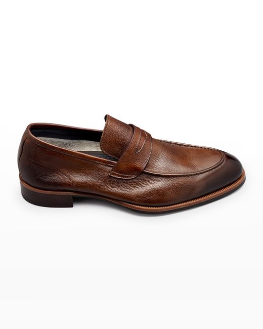 Di Bianco Brera Burnished Leather Penny Loafers