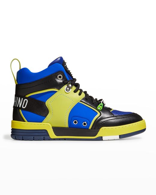 Moschino Street Ball High-Top Leather Sneakers