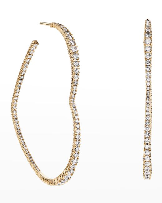 Lana Jewelry Flawless Large Graduating Diamond Heart Hoop Earrings