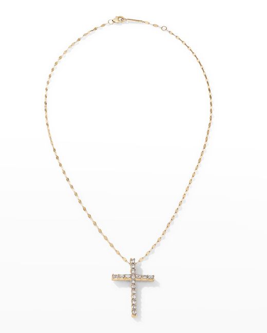 Lana Jewelry Emerald-Cut Diamond Cross Pendant Necklace