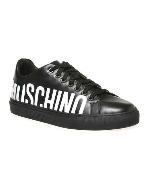 Moschino Logo Leather Low-Top Sneakers
