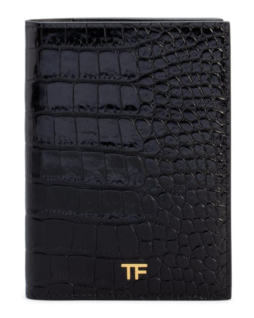 Tom Ford TF Croc-Embossed Leather Passport Holder