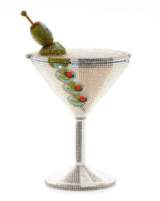 Judith Leiber Couture Beaded Martini Glass Cocktail Clutch