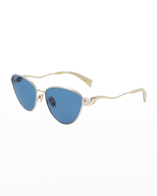 Lanvin Armand Albert Rateau Metal Cat-Eye Sunglasses