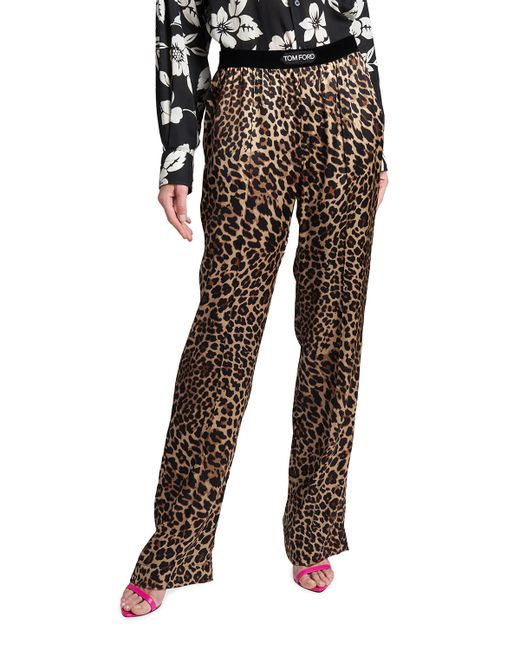 Tom Ford Leopard-Print Silk Pajama Pants