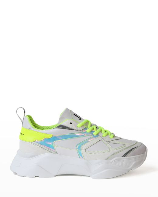 John Richmond Chunky Sole Mixed Leather Sneakers
