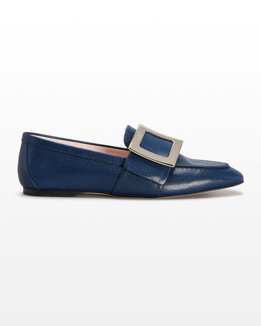 Roger Vivier Leather Buckle Flat Loafers