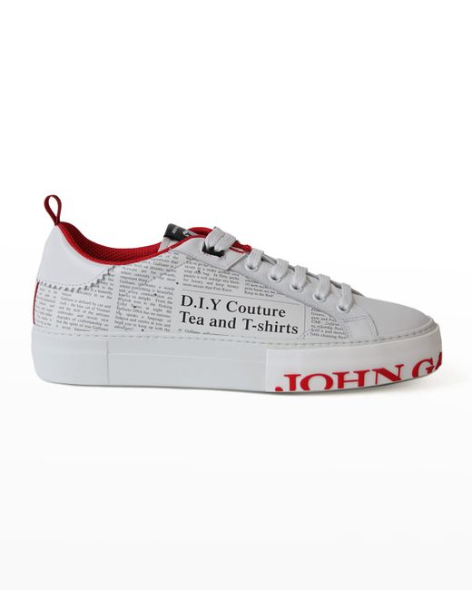 John Galliano Paris Gazette Low-Top Leather Sneakers