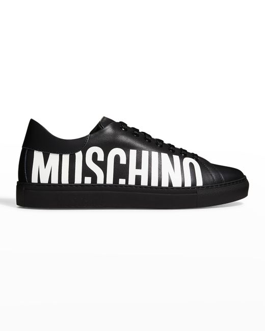 Moschino Leather Low-Top Logo Sneakers