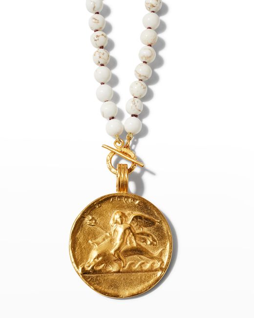 Dina Mackney Coin Necklace with Pearls