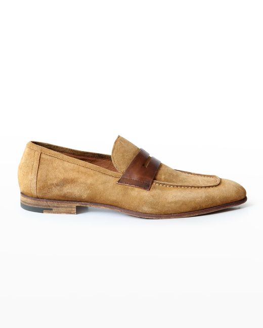 Jo Ghost Suede-Leather Penny Loafers
