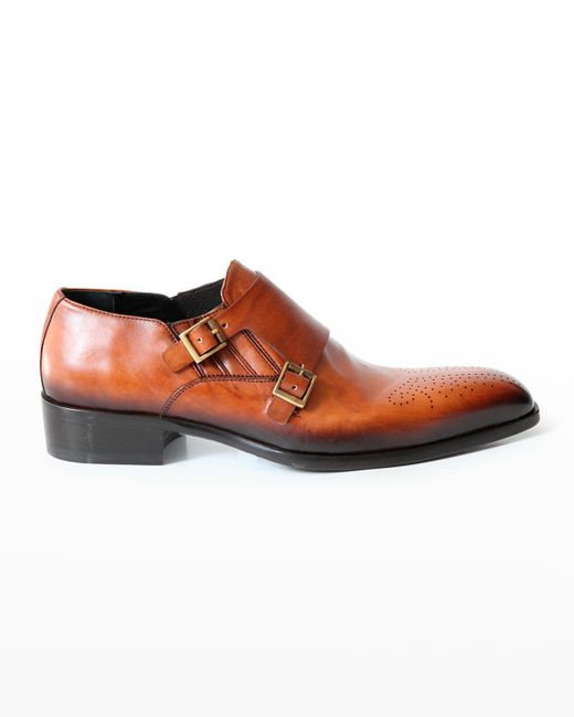 Jo Ghost Double Monk Strap Leather Loafers