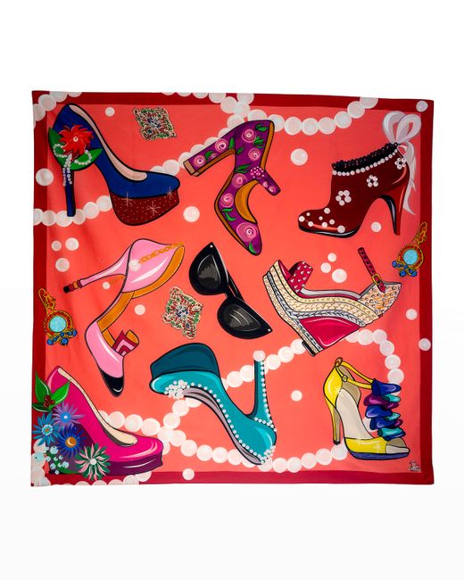 Mila & Such Fabulous in Heels Graphic-Print Scarf