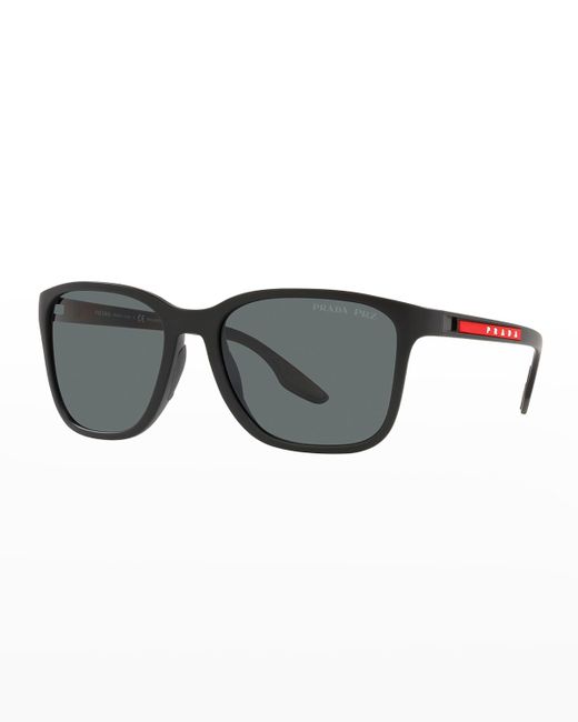 Prada Sport Polarized Rectangle Logo Sunglasses