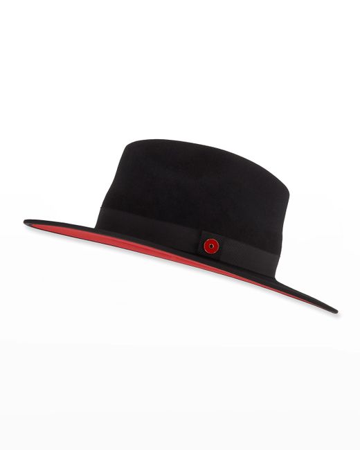 Keith James Queen Red-Brim Wool Fedora Hat