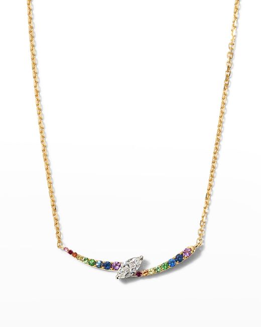 Frederic Sage 18K Gold Diamond Gemstone Pendant Necklace