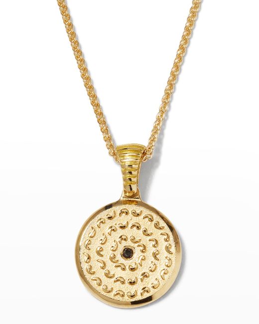 Marco Dal Maso Yellow Gold Icon Pendant Necklace with Single Diamond
