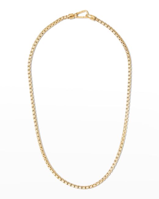 Marco Dal Maso Gold Carved Tubular Necklace with Matte Chain 52cm