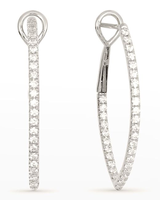 Frederic Sage 18k Gold Diamond Marquise Hoop Earrings