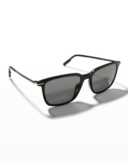 Z Zegna Solid-Lens Square Sunglasses