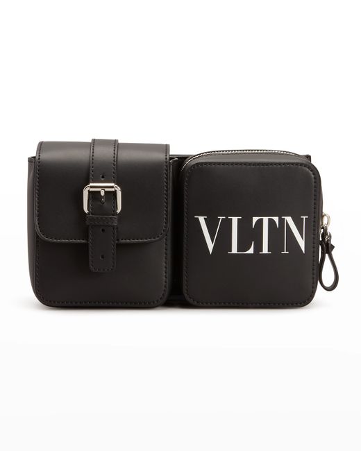 Valentino VLTN Leather Pouch Clutch Bag w Strap