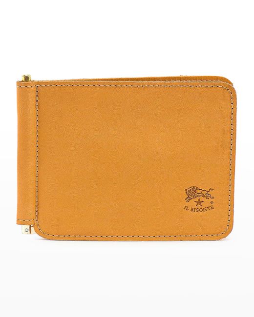 Il Bisonte Leather Bifold Wallet w Money Clip