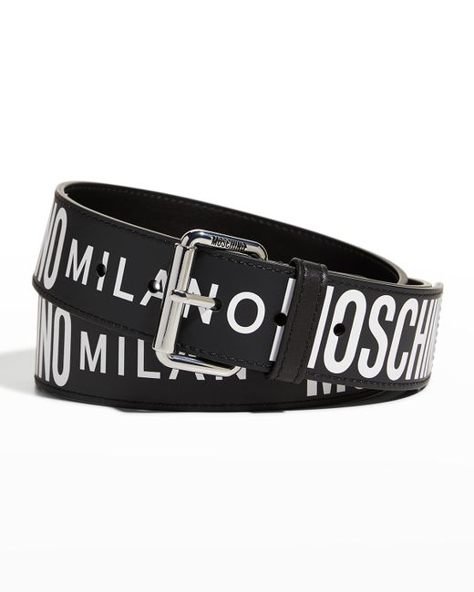 Moschino Capello Leather Logo Belt