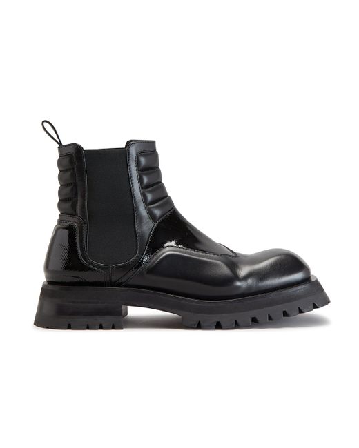 Balmain Mixed Leather Army Chelsea Boots