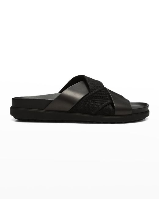 Donald J Pliner Phil Nylon-Leather Slide Sandals