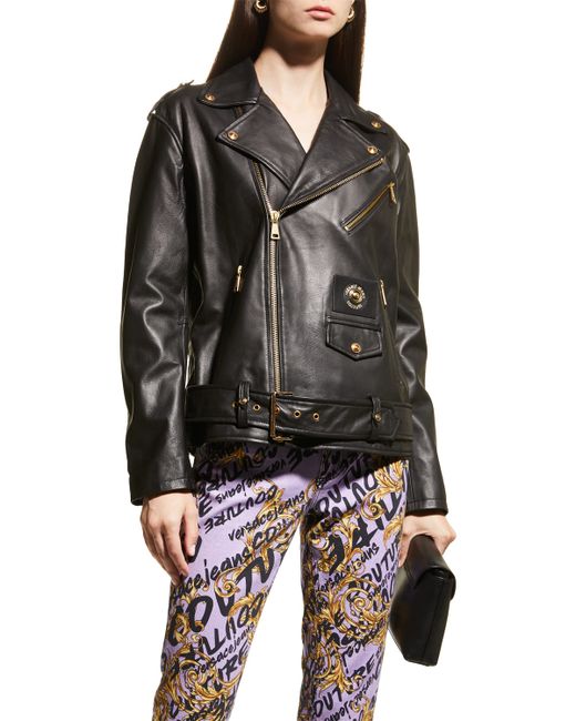 Versace Jeans Couture Faux Leather Moto Jacket