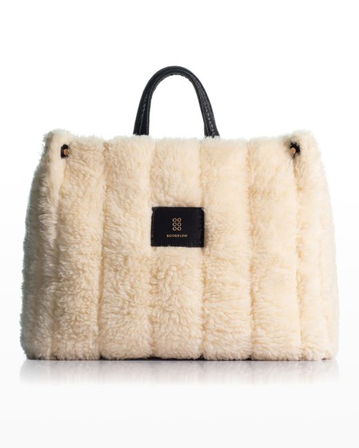 Kooreloo Quilted Puff Faux-Fur Shopper Tote Bag