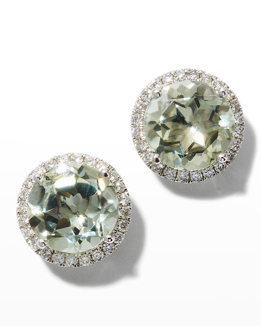 Kiki McDonough Grace and Diamond Stud Earrings in White Gold