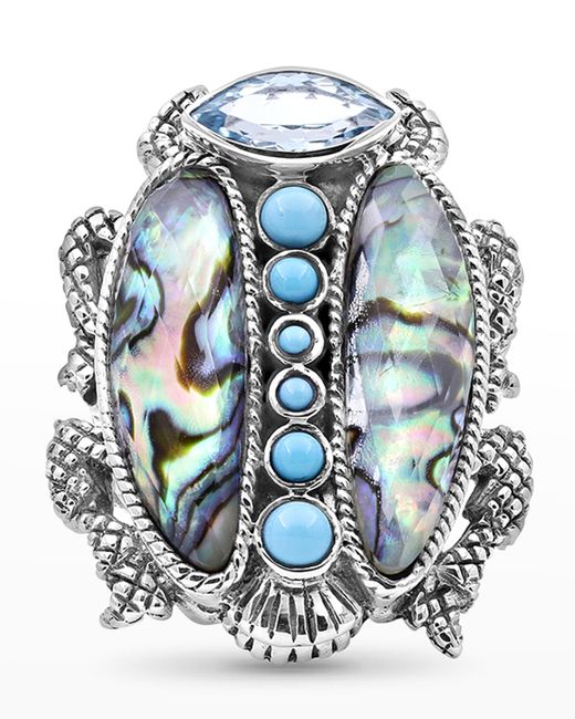 Stephen Dweck Topaz and Turquoise Scarab Ring 7