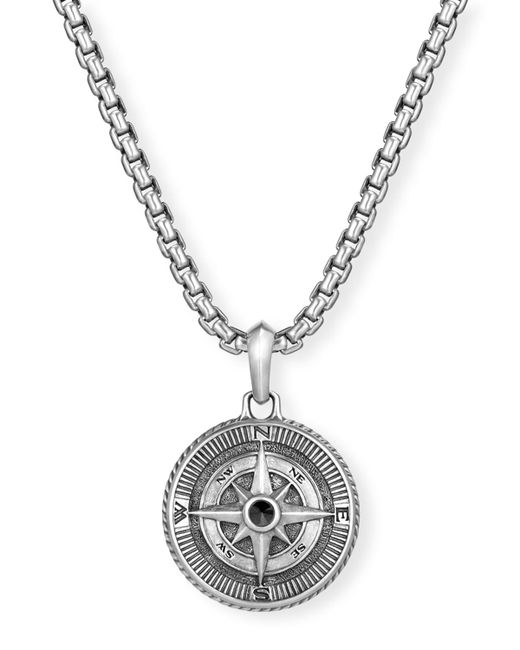David Yurman Maritime Sterling Silver Compass Amulet w Diamond
